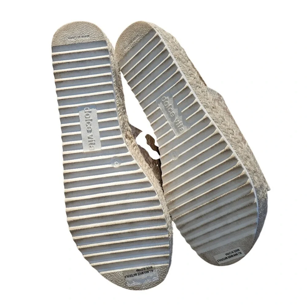 Dolce Vita Women's Neutral Color Snake Print Slide Espadrille Sandals Size 9